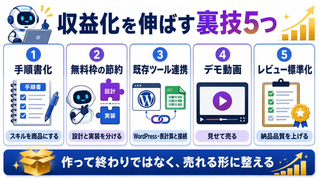 収益化を伸ばす裏技5つ 図解