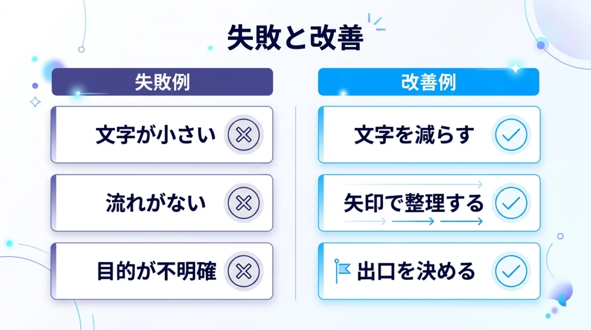 失敗しやすいデザインと修正ポイント