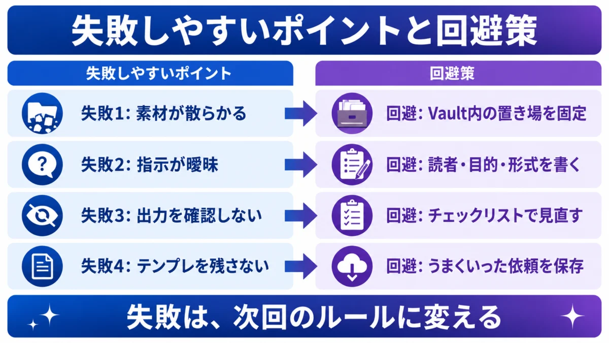 失敗しやすいポイントと回避策