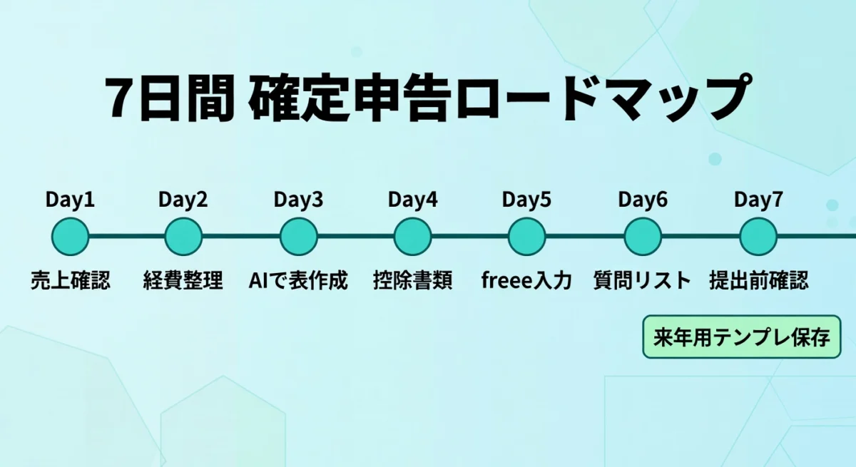 7日間で確定申告準備を進めるロードマップ