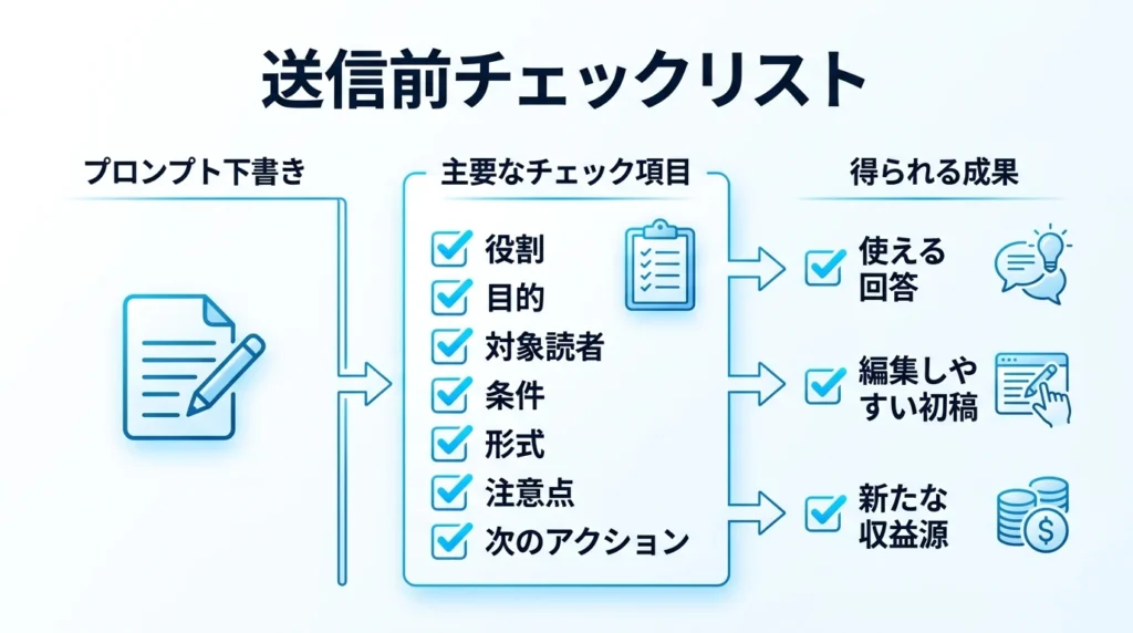 専門家プロンプト送信前チェックリストの図解