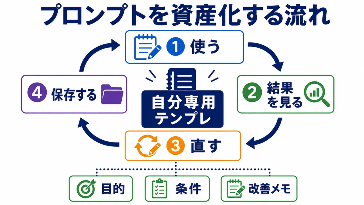 プロンプトを自分専用テンプレに育てる流れ