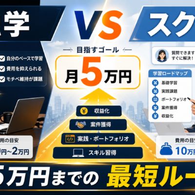 独学 vs スクール 月5万円までの最短ルート