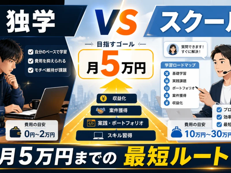 独学 vs スクール 月5万円までの最短ルート