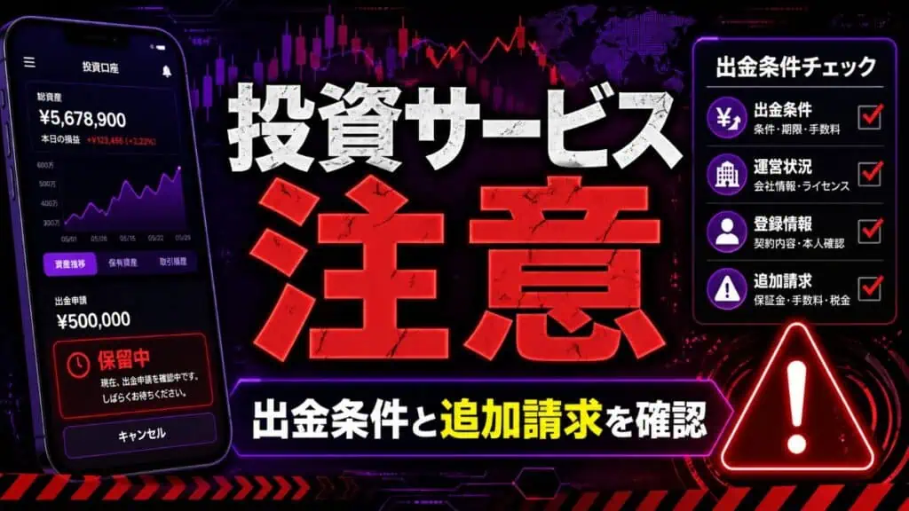 IHIFRE Y15 投資サービス注意 出金条件と追加請求を確認