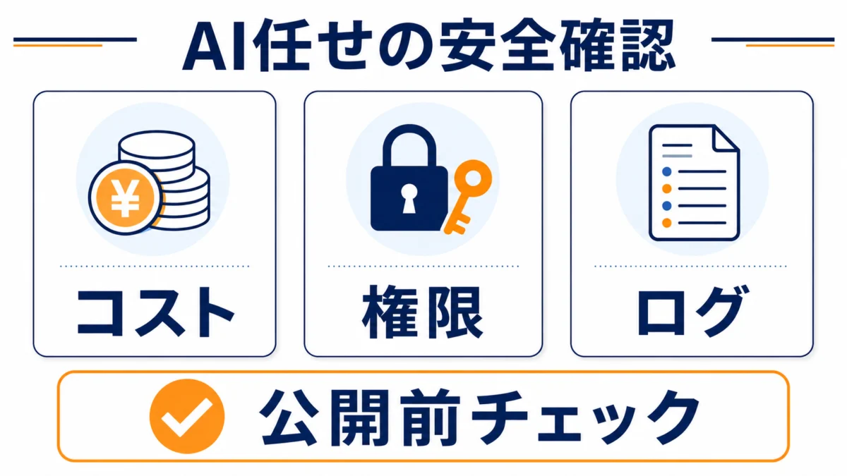 費用・権限・安全確認