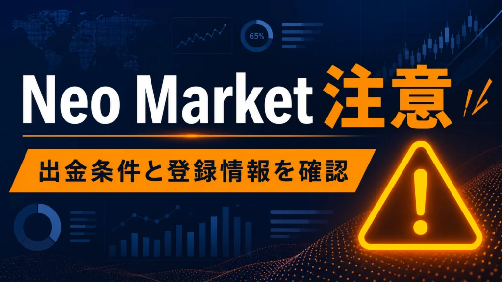 Neo Market 注意 出金条件と登録情報を確認