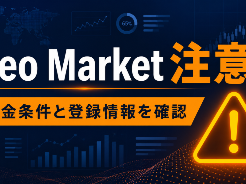 Neo Market 注意 出金条件と登録情報を確認