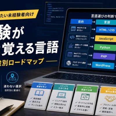 プログラミング未経験が最初に覚えるべき言語はどれ？副業用途別ロードマップ
