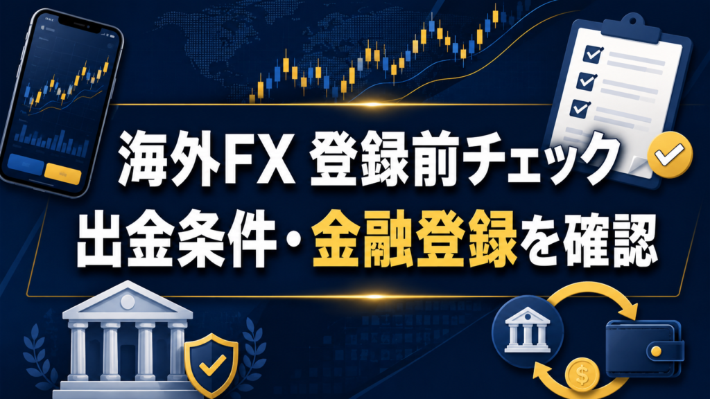 海外FX 登録前チェック 出金条件・金融登録を確認