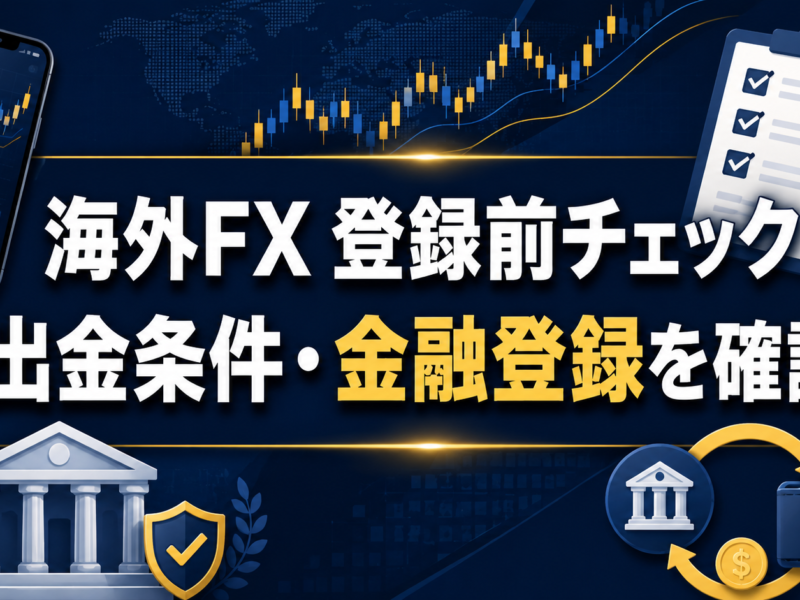 海外FX 登録前チェック 出金条件・金融登録を確認