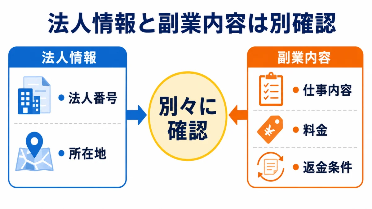 法人情報と副業内容の確認ポイント