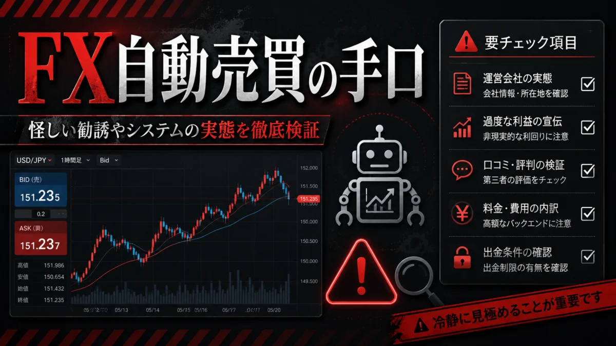 FX自動売買の怪しい勧誘やシステムの手口チェック