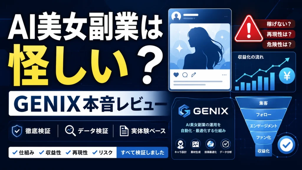 AI美女副業は怪しい？GENIX本音レビュー