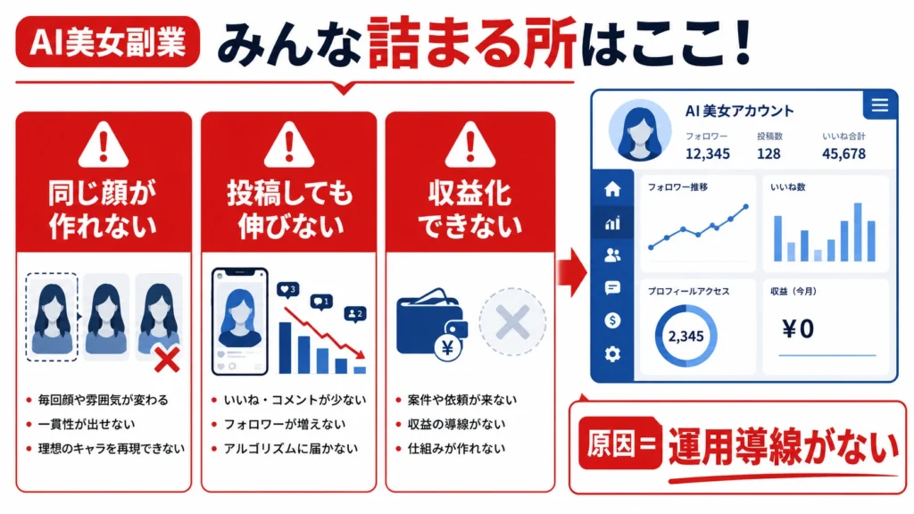 AI美女副業でみんな詰まる所 図解