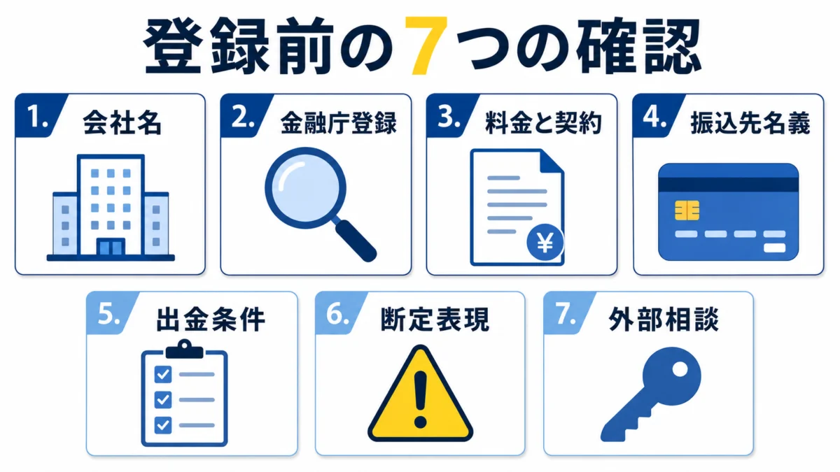 登録前の7つの確認
