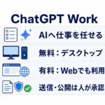 ChatGPT Workの無料デスクトップ・有料Web・承認