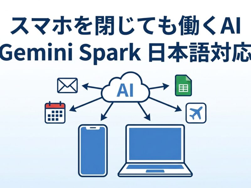 スマホを閉じても働くAI、Gemini Spark日本語対応の図解