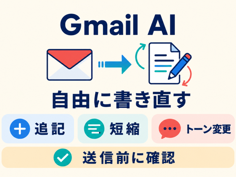 Gmail AIで追記・短縮・トーン変更を自由編集