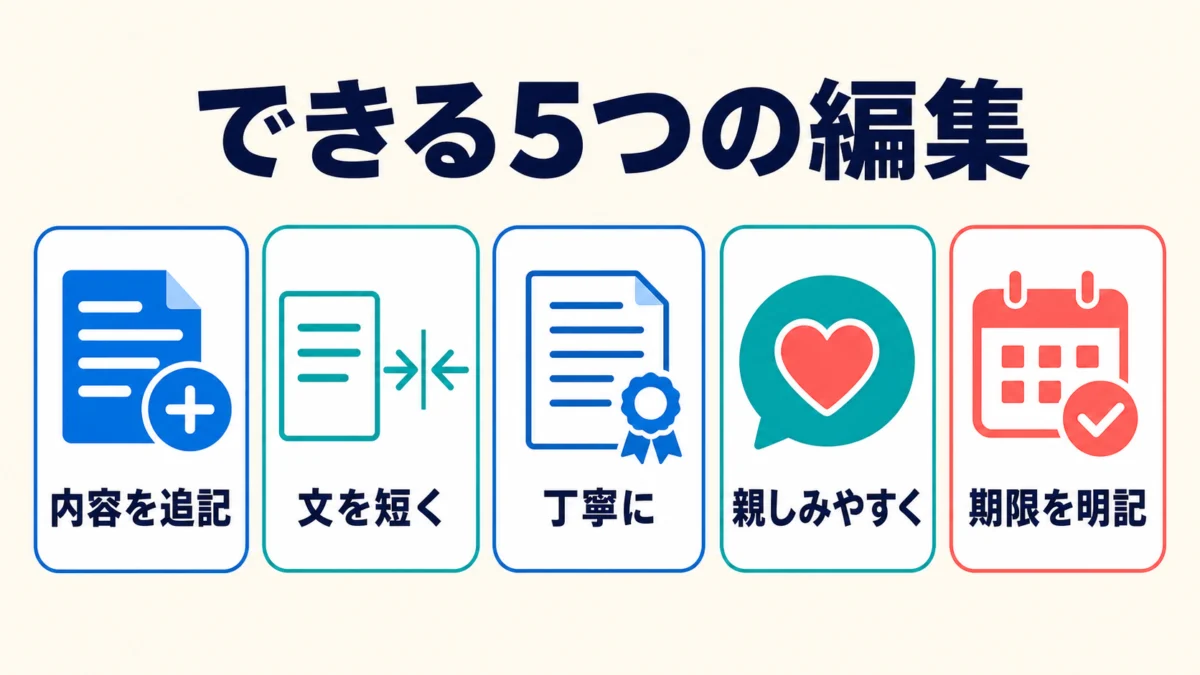 Gmail AIでできる追記・短縮・トーン・期限の5編集