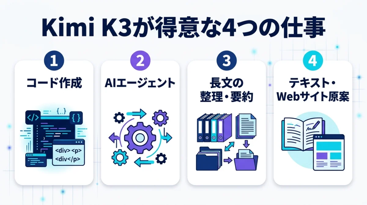 Kimi K3が得意な4つの仕事